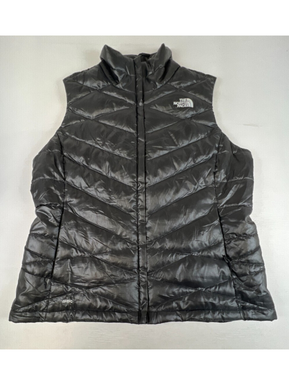 The North Face Women L Black 550 Goose Down Insulated Puffer Vest Full Zip